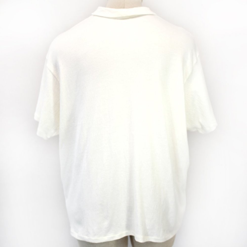Madewell Plus White Textured Button Down Short Sleeve Cotton Shirt Top Blouse 2X - Picture 12 of 14
